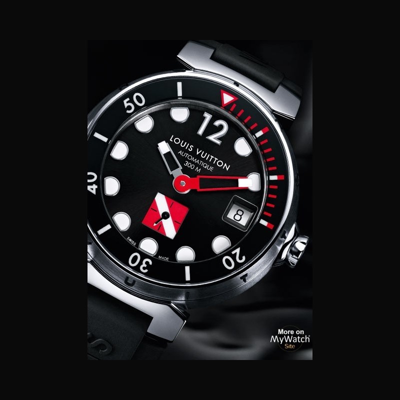 Louis Vuitton Tambour Diving Q103A Automatic Black Dial 44mm Stainless Men  Watch