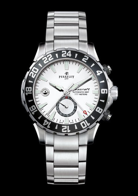 Watch Perrelet Seacraft GMT Diver A1055 A Steel White Dial