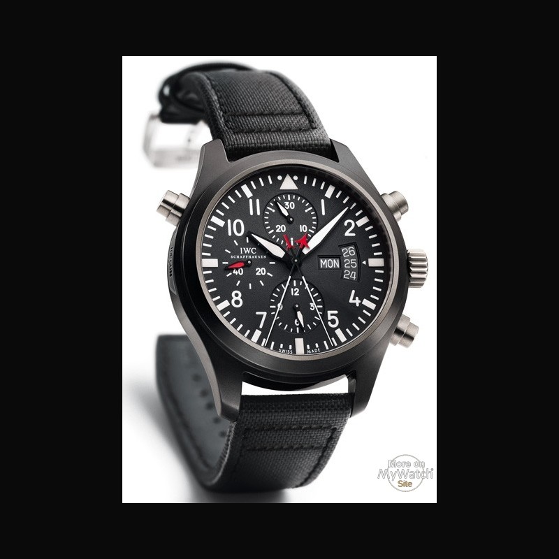 Watch IWC Montre d Aviateur Double Chronographe Edition TOP GUN