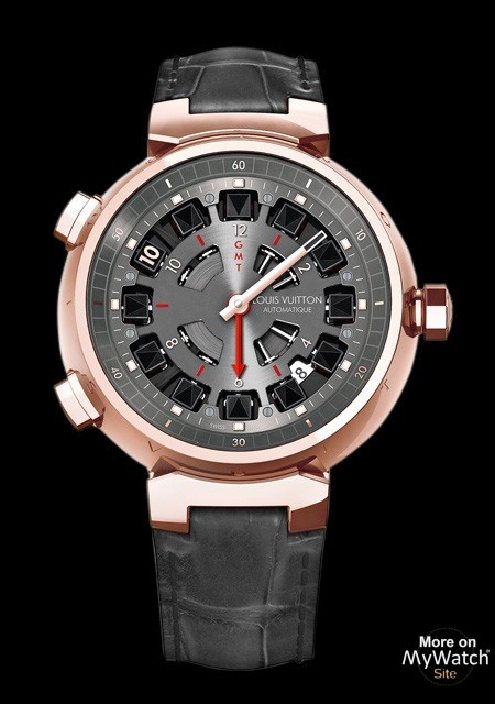 Louis Vuitton - Tambour GMT with Brown Dial and Dark Brown Leather