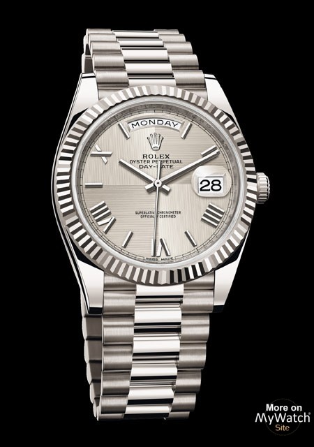 rolex oyster perpetual day date 40 in 18ct white gold