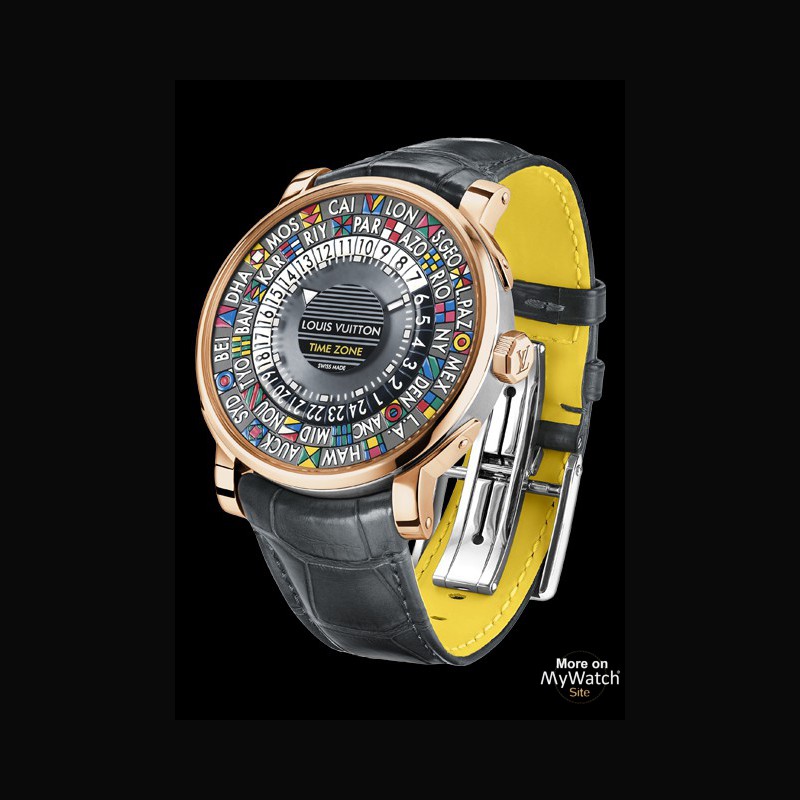 Louis Vuitton Multicolor Stainless Steel Alligator Escale Timezone Q5D20  Men's Wristwatch 39 mm Louis Vuitton
