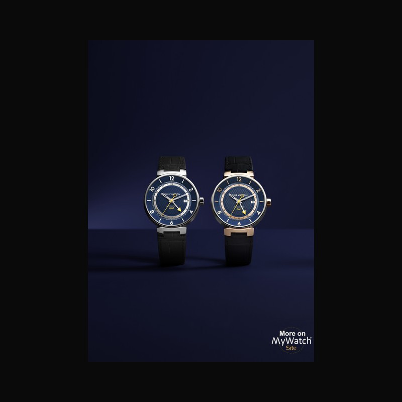 Watch Louis Vuitton TAMBOUR MOON BLUE  Tambour Stainless Steel - Matt Blue  Dial