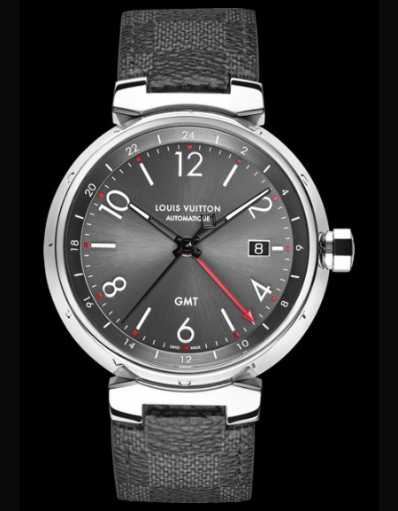 Watch Louis Vuitton Tambour Essentiel Grey - GMT Date  Tambour Essentials  Steel - Grey Dial - Alligator Strap