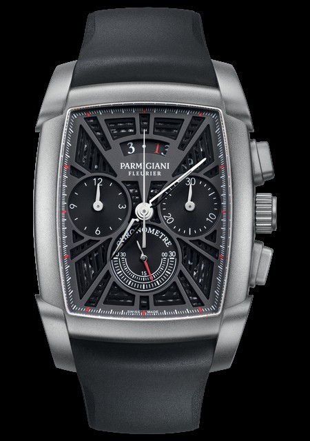 Watch Kalpagraphe Chronometre Titanium Parmigiani Fleurier Titanium Slate and Black Dial Strap Rubber