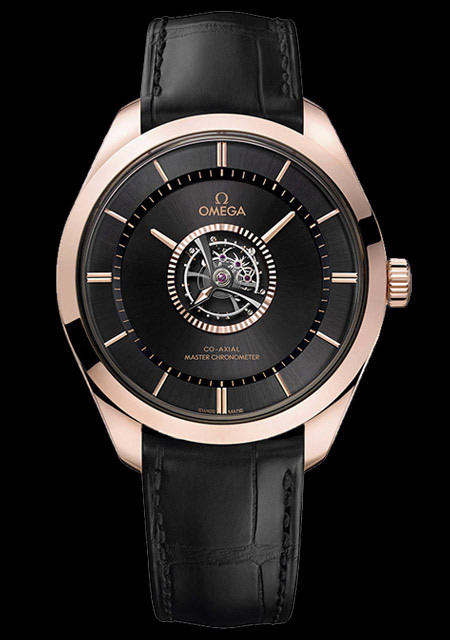 Watch Omega De Ville Tourbillon Numbered Edition De Ville 529.53.43.22.01.001 Sedna Gold Canopus Gold Leather Strap