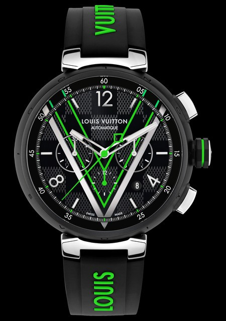HANDS-ON: The Louis Vuitton Tambour Damier Graphite Race Chronograph brings  green lasers to a gun fight