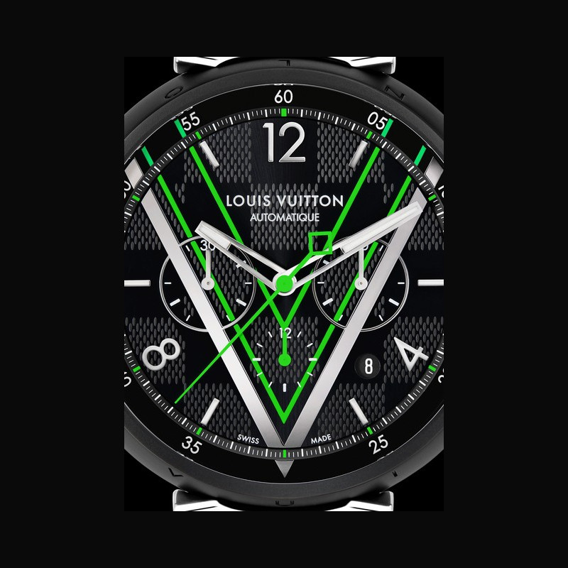 Louis Vuitton Tambour Damier Graphite Race displays Virgil Abloh's style
