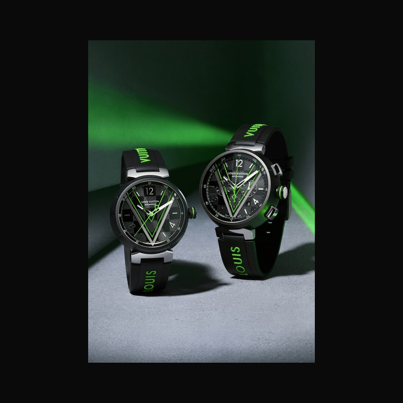 Louis Vuitton Tambour Chronograph Damier Graphite QA094 Quartz Gray Men's  Watch