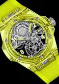 Hublot's Big Bang Tourbillon Automatic in Neon Yellow SAXEM