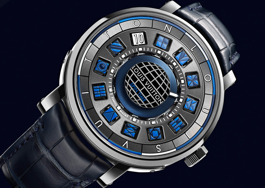LOUIS VUITTON ESCALE WORLDTIME BLUE Q5EK50: retail price, second hand  price, specifications and reviews 