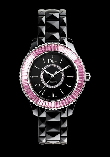 Watch Dior Dior VIII Baguette 33 mm Automatique Dior VIII CD1235F2C001 Black Ceramic Pink Sapphires Baguette