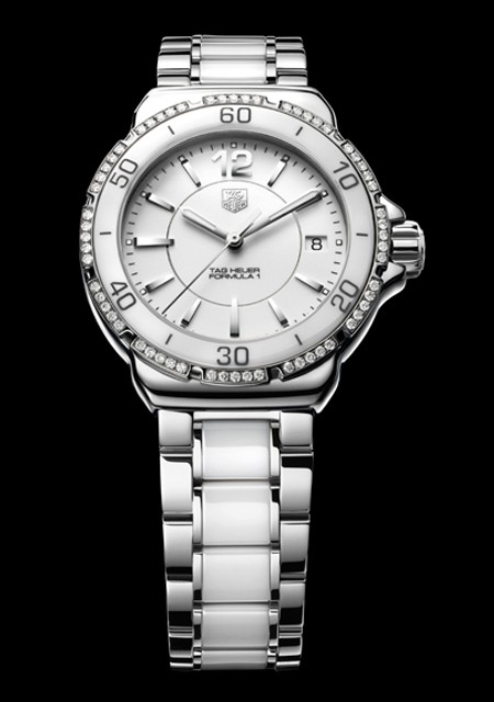 Tag heuer ladies formula hot sale 1 white ceramic diamond