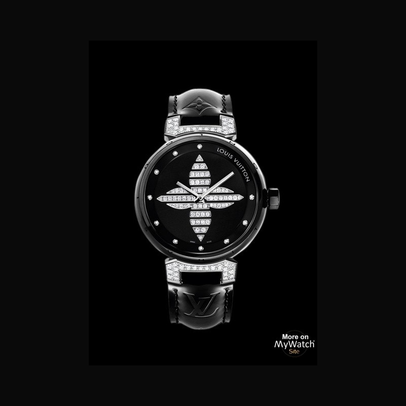 Tambour watch Louis Vuitton Black in Steel - 33307435