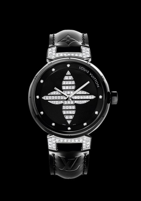 LOUIS VUITTON TAMBOUR FOREVER Q WATCH121F 28 MM STEEL DIAMOND WATCH Silvery  ref.383530 - Joli Closet