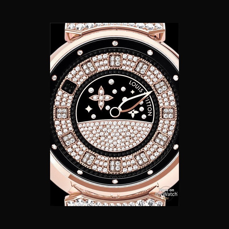 Watch Louis Vuitton Tambour éVolution Spin Time GMT  Tambour éVolution  Pink Gold - Black Alligator and Calfskin Strap