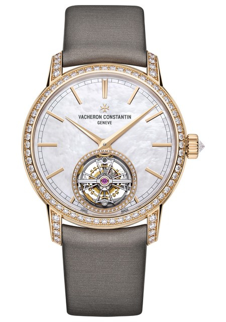 Watch Vacheron Constantin Traditionnelle Tourbillon Traditionnelle 6035T 000R B634 Pink Gold Diamonds Strap Satin