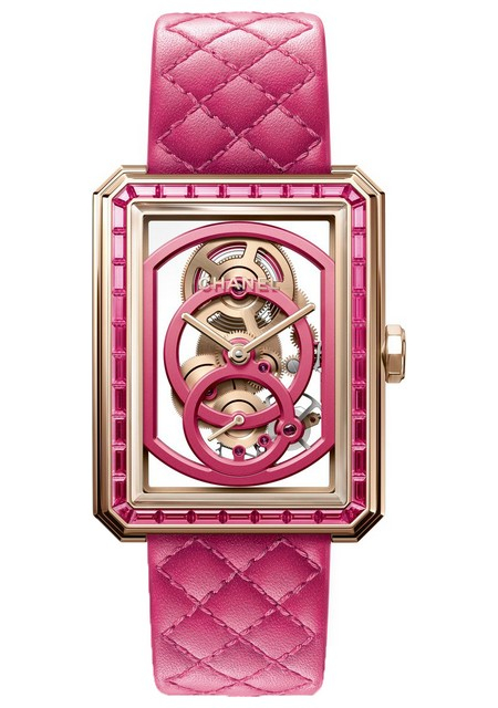 Montre Boyfriend Squelette Édition Rose