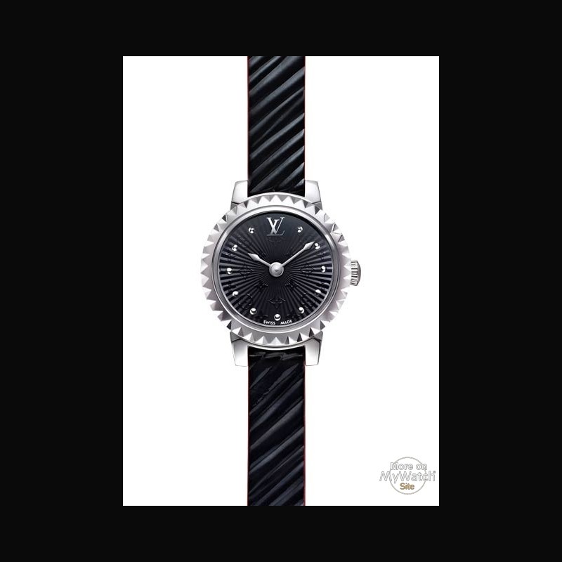 Watch Louis Vuitton Tambour Monogram Bijou Acier  Tambour Monogram Bijou  Steel - Electric Black Epi Leather Strap